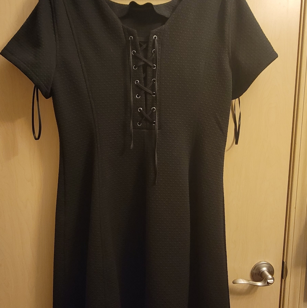 Black corset skater dress